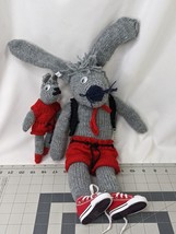 Riegel Gray Rabbit Knit Plush 9 16 Inch Stuffed Animal Toy READ - $99.95