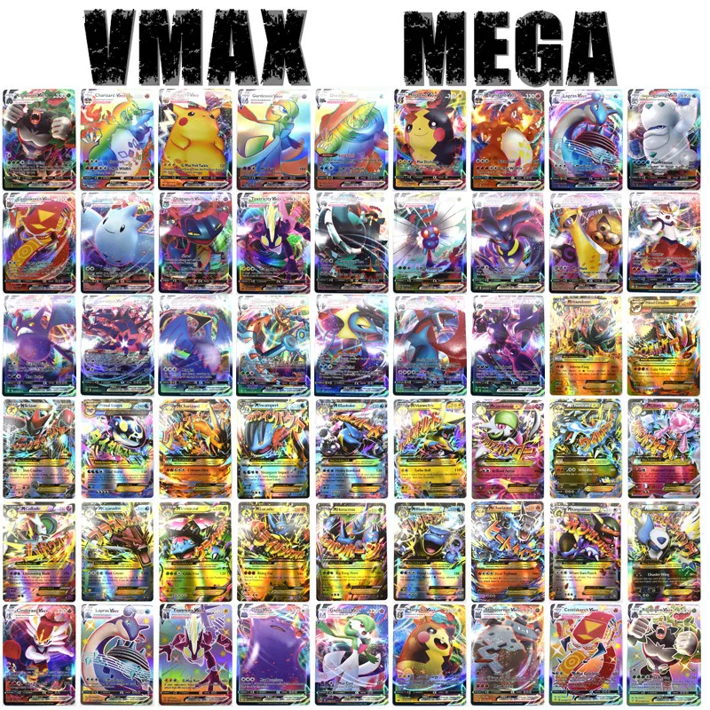 New Pokemon Cards Anime Shining English Pokemon Cards Tcg Game V Vmax Ex Mega - £6.36 GBP+