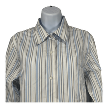 Petite Sophisticate Women&#39;s Striped Long Sleeved Button Down Dress Shirt Size L - £18.77 GBP