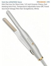 1/2 inch Mini Flat Iron for Short Hair Travel Size Dual Voltage White - €29,66 EUR 1/2 inch Mini Flat Iron for Short Hair Travel Size Dual Voltage White - €29,66 EUR