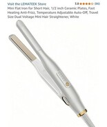 1/2 inch Mini Flat Iron for Short Hair Travel Size Dual Voltage White - $633.42 MXN