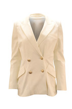 Derek Lam 10 Crosby Rodeo Blazer In White Cotton Women Ivory Size 7 - £142.48 GBP