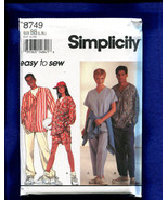 Simplicity 8749 Baseball Shirts &amp; Scrubs for Men or Women Size L to XL U... - £3.14 GBP