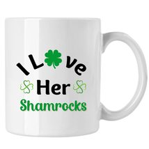 I Love Her Shamrocks Mug, St Patrick&#39;s Day Mug, Couples Gifts Coffee Mug - £13.37 GBP