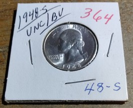 1948 S Washington Quarter BU Uncirculated Mint State 90% Silver 25c US Coin - £14.38 GBP
