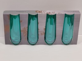 Rachel Roy Aqua Green Champagne Flute Set Glasses Set of 4 10.2 oz GORGE... - $54.44