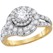 14k Yellow Gold Certified Round Diamond Engagement Bridal Wedding Ring 2.00 Cttw - $4,400.00
