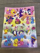 Vintage Lisa Frank Bunny Fun Sticker Sheet S376 Rainbow  Spring Cute Adorable - $19.80