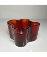 Alvar Aalto Iittala Yea Light Vase 55mm Ruby Red  Mint - £42.02 GBP