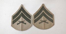 U.S. Marine Corps Chevron: Corporal -GREEN Embroidered On Khaki, Stripes Patches - £2.38 GBP