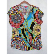 Sunny Leigh Multicolor Mandala Print V-Neck Top Size M Womens - £13.30 GBP