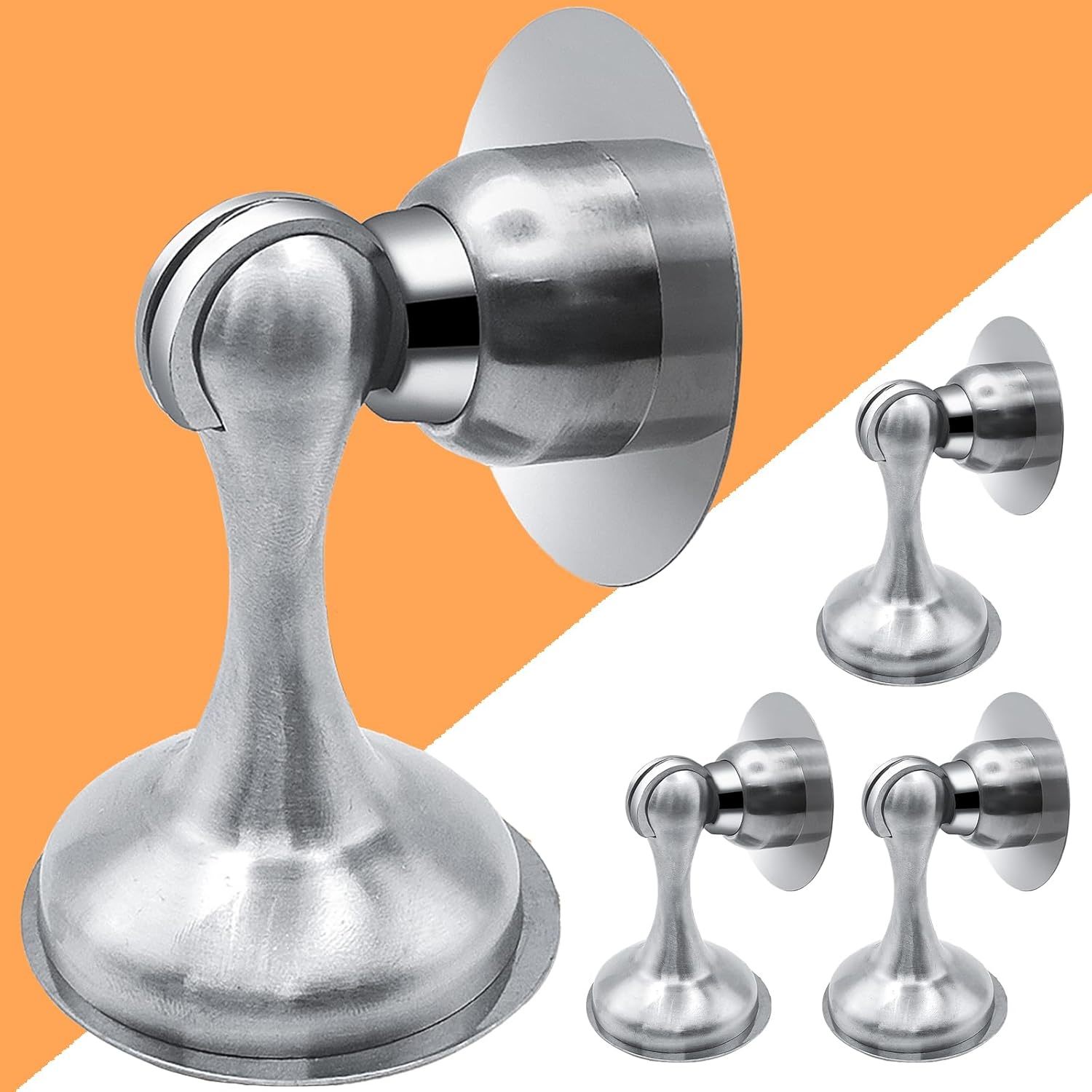 4 Pack Magnetic Door Stop, High-End Stainless Steel Door Stoppers For, S... - $26.99