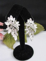 Silver tone, Clear crystal, Wedding Earring, Earring Drops, Bridal Wedding, Jewe - £22.38 GBP