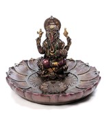 GANESHA ROUND INCENSE BURNER 3.5&quot; Hindu Elephant God Resin Statue Ganesh... - €20,81 EUR