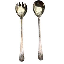 Vintage Silverplated Salad Serving Spoon &amp; Fork Set - €8,24 EUR