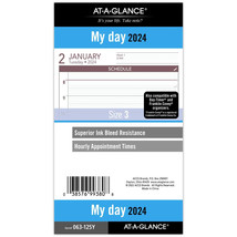 AT-A-GLANCE 2024 Loose-Leaf Daily Planner Refill Portable Size - £33.94 GBP