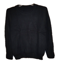 Woman&#39;s Black Knit Long Sleeve Pullover Sweater - Size: L - £8.48 GBP