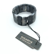 Sugarfix by Baublebar Stretch Bracelet Plastic Faux Marble Black Gray - £3.92 GBP