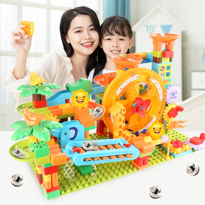 Newest Big Size Turntable Marble Race Run Building Blocks Creative Piano DIY - £26.12 GBP+