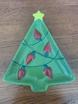 Hallmark Christmas  Tree Holiday Small Serving Plate Red Light 6.75”x8” - $8.50