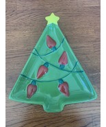 Hallmark Christmas  Tree Holiday Small Serving Plate Red Light 6.75”x8” - $8.50