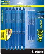 Pilot Frixion Erasable Pens - 6 Pack Of Blue Ink Pens With 4 Bonus Refil... - £31.45 GBP