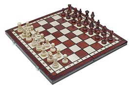 Chess Set-Tournament Staunton Complete No. 4 Burnt Table Game-done at - $73.71