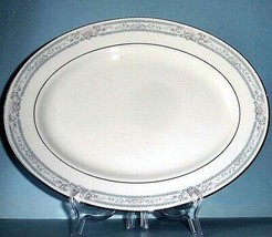 Lenox Charleston Serving Platter Oval  13.25&quot; Platinum Banded New - $64.25