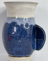 Neher Right Hand Warmer Shades Of Blue Handmade Pottery Mug - £13.38 GBP