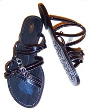 Toscana &quot;Myla&quot; Black Chain Sandals Sizes 5-9 - £23.72 GBP