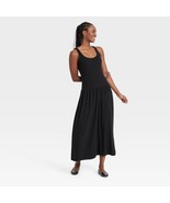 Universal Thread Women&#39;s Drop Waist Knit Midi Slip Dress LARGE Black Rib... - €24,88 EUR