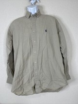 Ralph Lauren Blaire Men Size M Beige Button Up Shirt Long Sleeve Oversized - £5.75 GBP