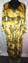 Plus Sz 4X, Sofia Vergara jaguar print crushed velvet long nightgown, pockets - £27.64 GBP