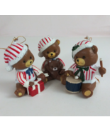 Vintage 1988 Set Of 3 Christmas Around The World Candy Cane Teddy Bear O... - $17.56 CAD