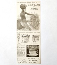1897 Ceylon &amp; India Tea Suez Canal Advertisement Victorian Machine Roll ... - $578.21 MXN