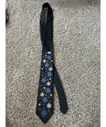 Yule Tie Greetings Snow Flakes By MMG Hallmark Black Men Tie Christmas W... - €8,92 EUR