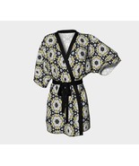 Kimono Robe | Black And Gold Honeycomb |  Bridal Wear Grooms&#39; Wear , Spa... - £51.79 GBP