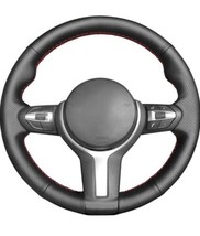 For BMW F80 M3 DIY Black Textured PU Leather w Red Thread Steering Wheel... - $26.97