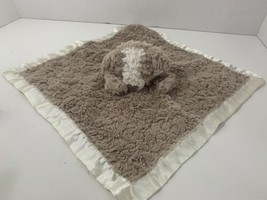 Mary Meyer Baby small plush puppy dog tan brown security blanket lovey satin - $10.39