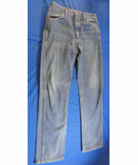 WRANGLER STRAIGHT LEG FIT MEN&#39;S LIGHT BLUE WASH JEANS WORK DENIM PANTS 3... - $422.26 MXN