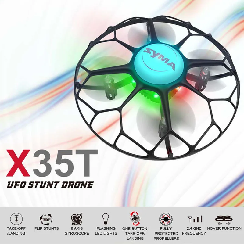 Syma X35T RC Drone 2.4Ghz 4CH Colorful LED Lights Drone with Altitude Hold One - £52.54 GBP+