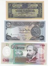 Mozambique, Erak, Uruguay, Lot of 3, All Different Banknotes, Rare Colle... - $13.37