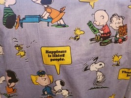Vintage Peanuts Comics Flat Twin Sheet Charlie Brown Snoopy USA. Please read des - £20.25 GBP