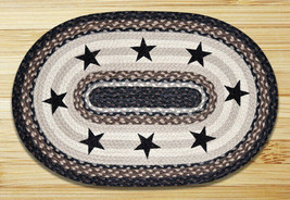Earth Rugs 88-46-313BS Oval Patch Rug , Black Stars - £150.35 GBP