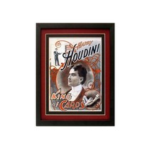 Houdini King of Cards Magic Poster Vintage Style Custom Framed Prints - $64.00