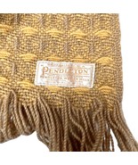 Vintage Pendleton Wool Blanket RARE Gold Gray Textured  60”W x 68”L  Fringe - $297.00