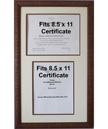 Double Diploma Document Certificate Reverse Openings Picture Frame Two 8... - £38.95 GBP