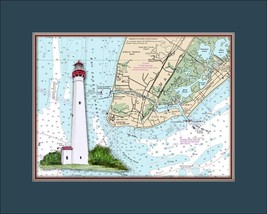 Cape May Lighthouse and Nautical Chart High Quality Canvas Print - $14.99+
