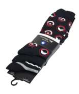 Ben Sherman Men&#39;s Dress Socks Striped &amp; Circles 3 Pack Navy Blue Combo O... - £12.54 GBP