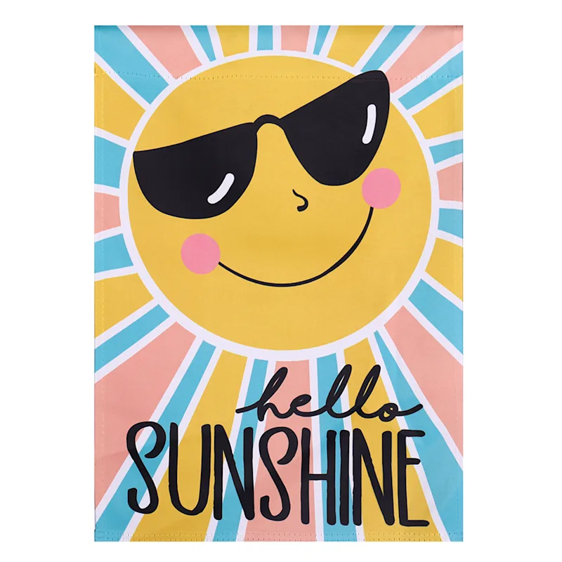Hello Sunshine Suede Garden Flag- 2 Sided Message, 12.5&quot; x 18&quot; - £17.28 GBP